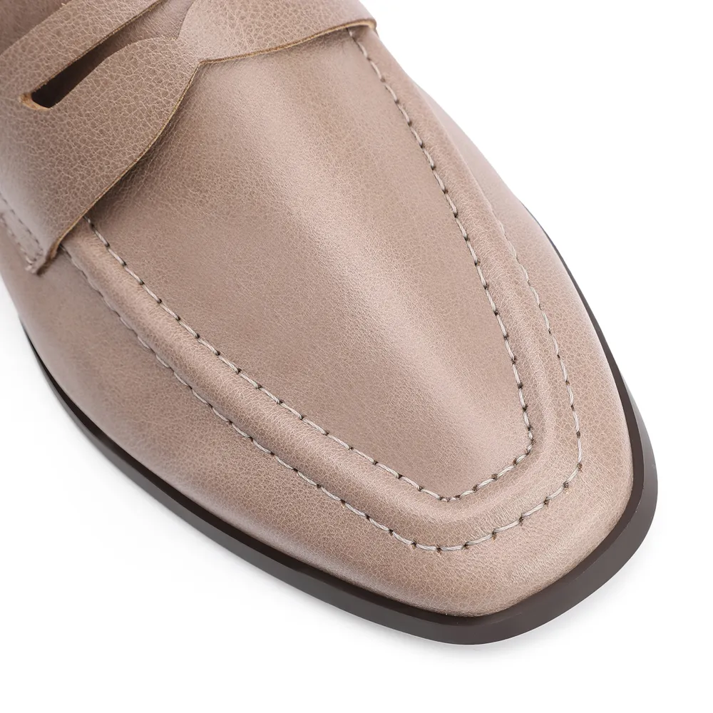 Mocassim Couro Estonado Bege - imagem 6