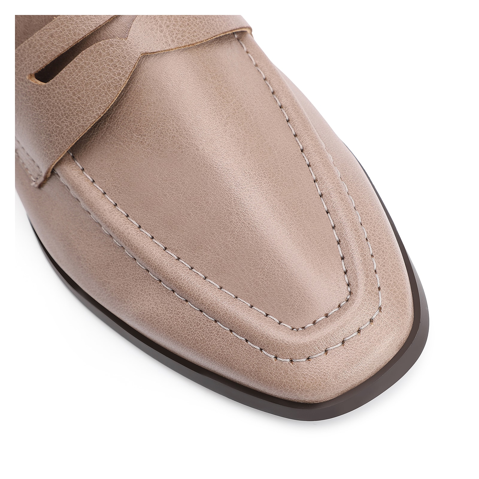 Mocassim Couro Estonado Bege