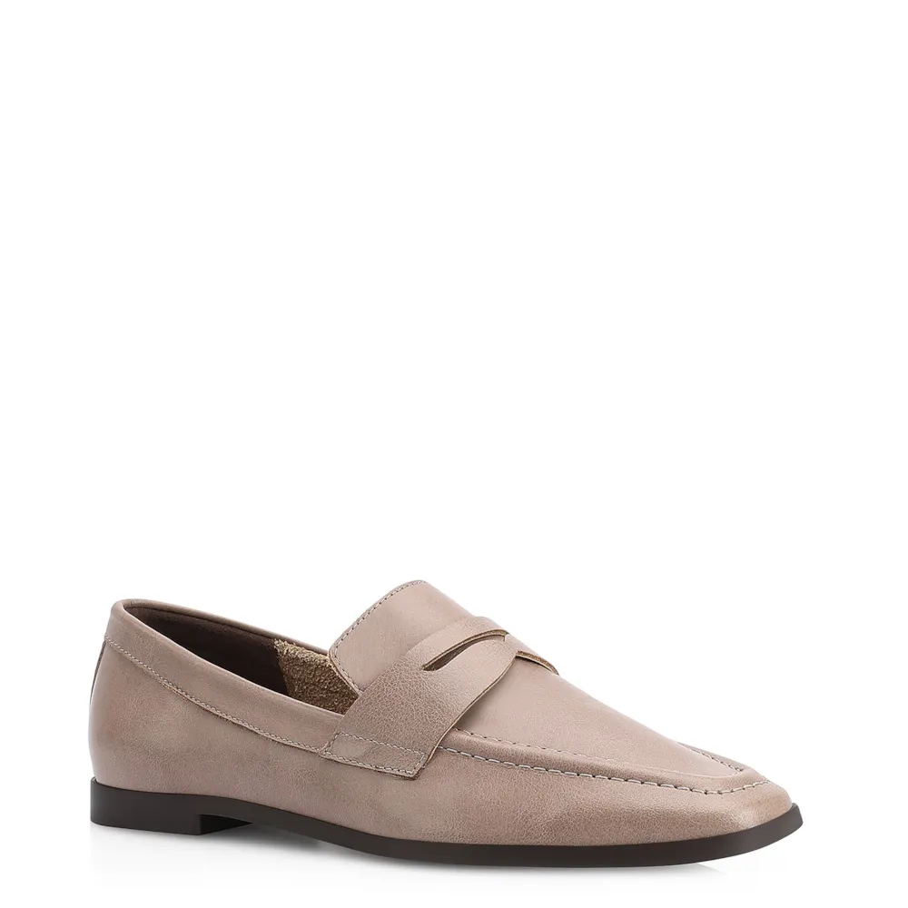 Mocassim Couro Estonado Bege