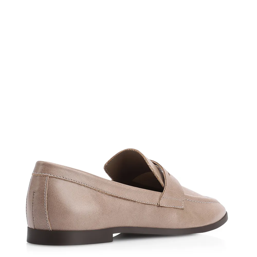 Mocassim Couro Estonado Bege - imagem 3