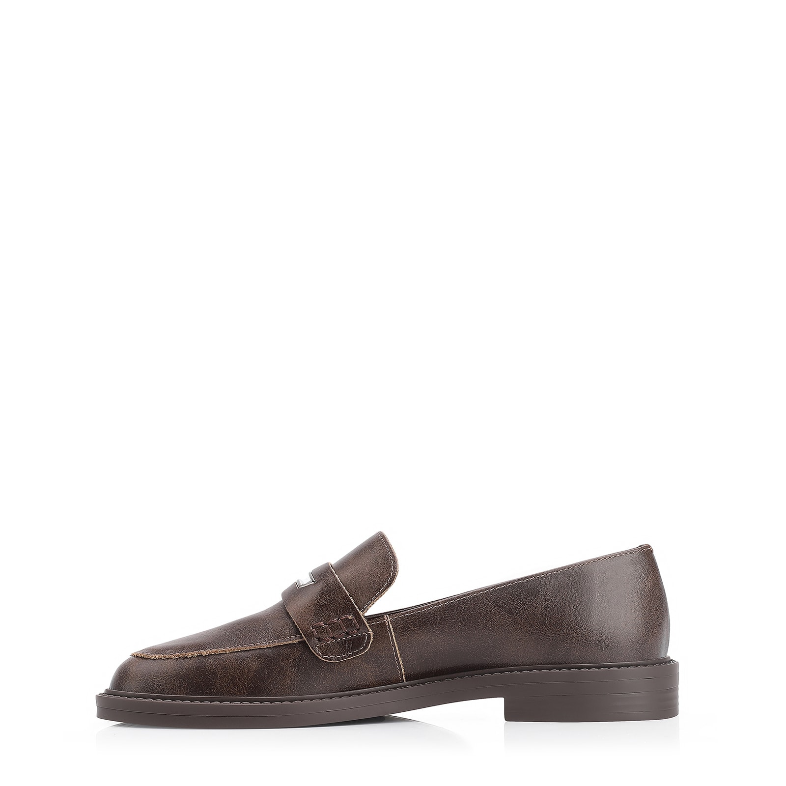 Mocassim Couro Estonado Marrom
