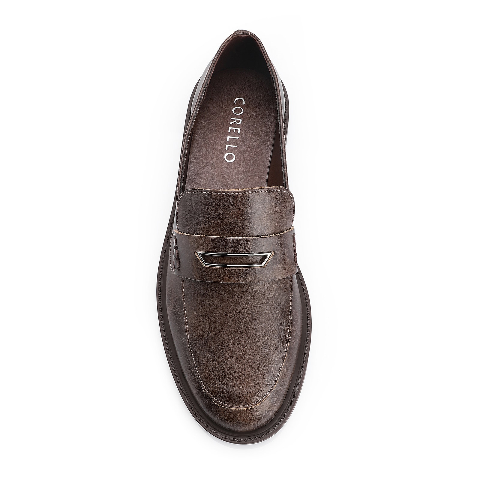 Mocassim Couro Estonado Marrom
