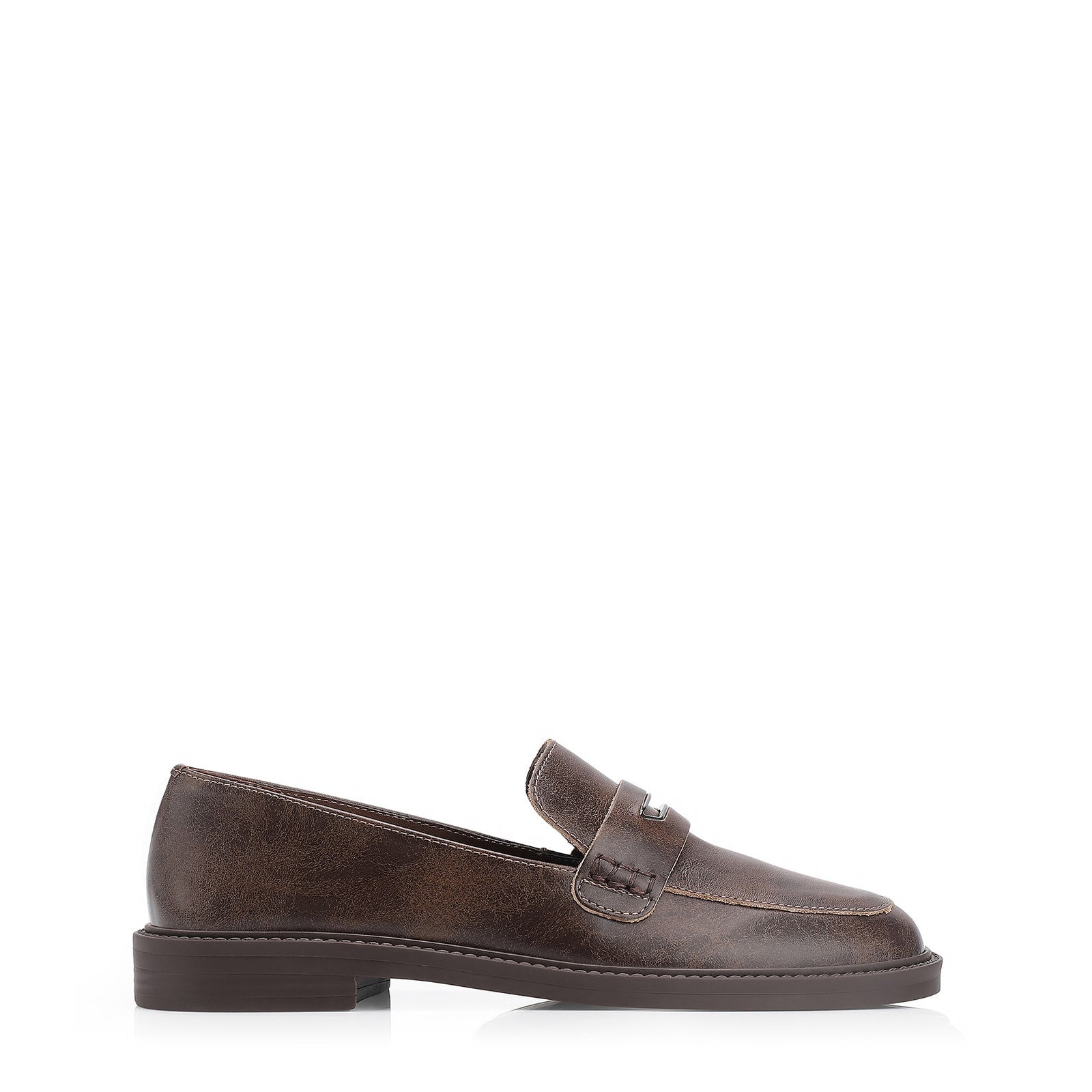 Mocassim Couro Estonado Marrom