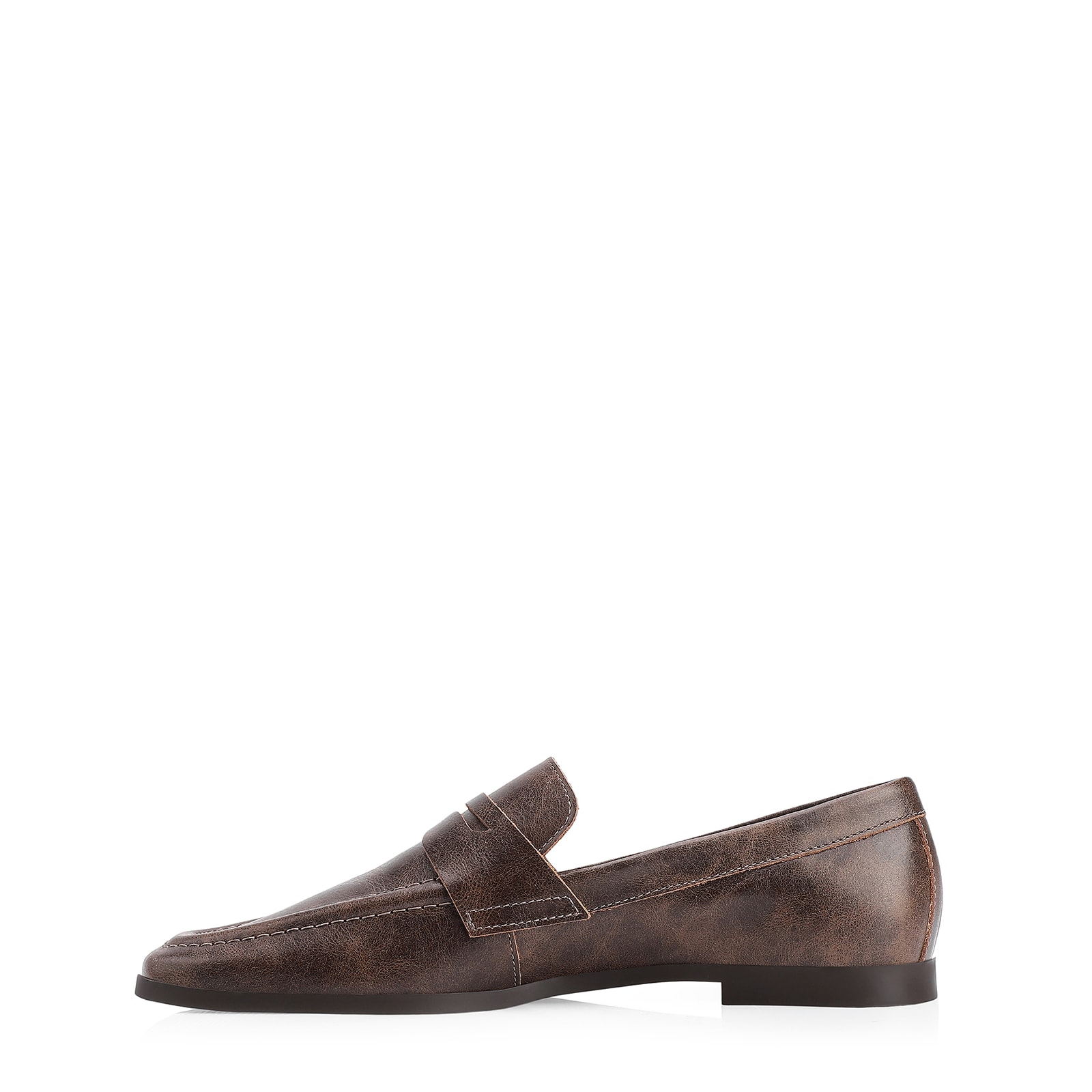 Mocassim Couro Estonado Marrom