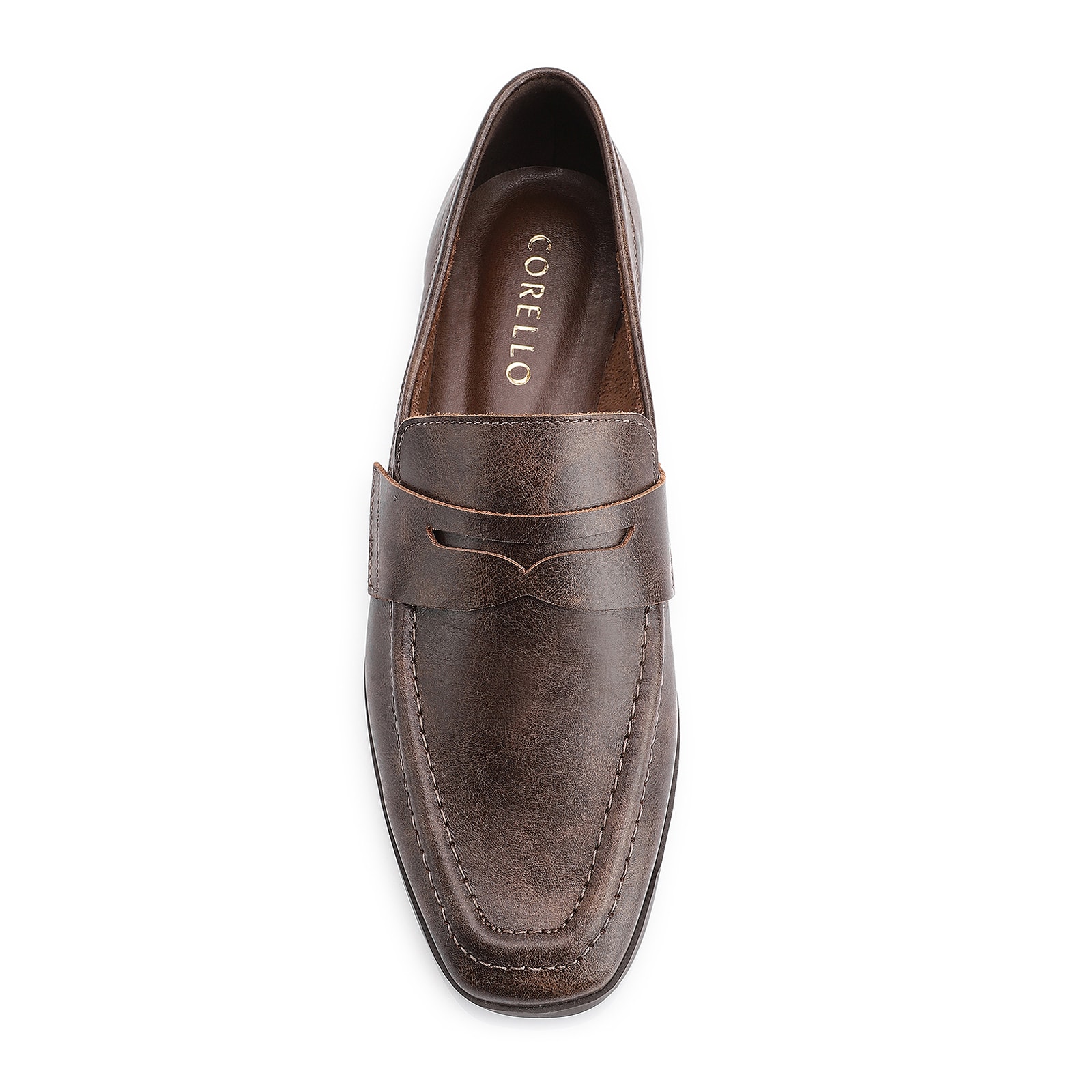 Mocassim Couro Estonado Marrom