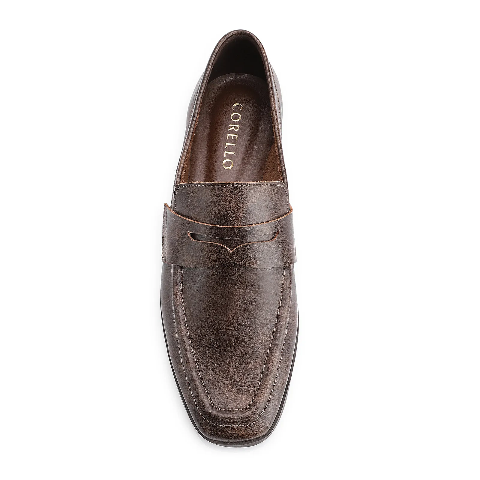 Mocassim Couro Estonado Marrom
