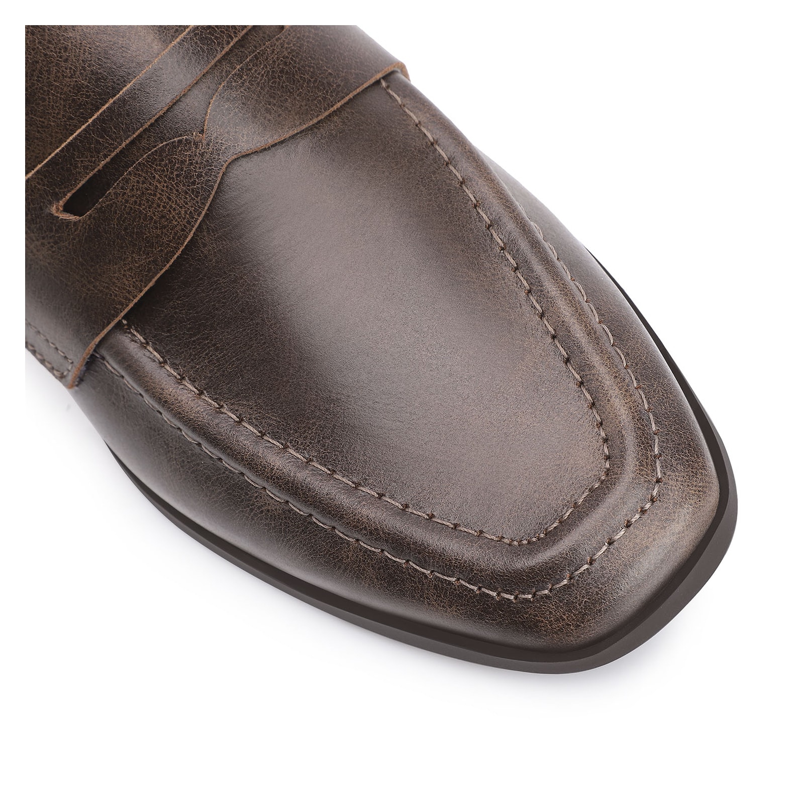Mocassim Couro Estonado Marrom
