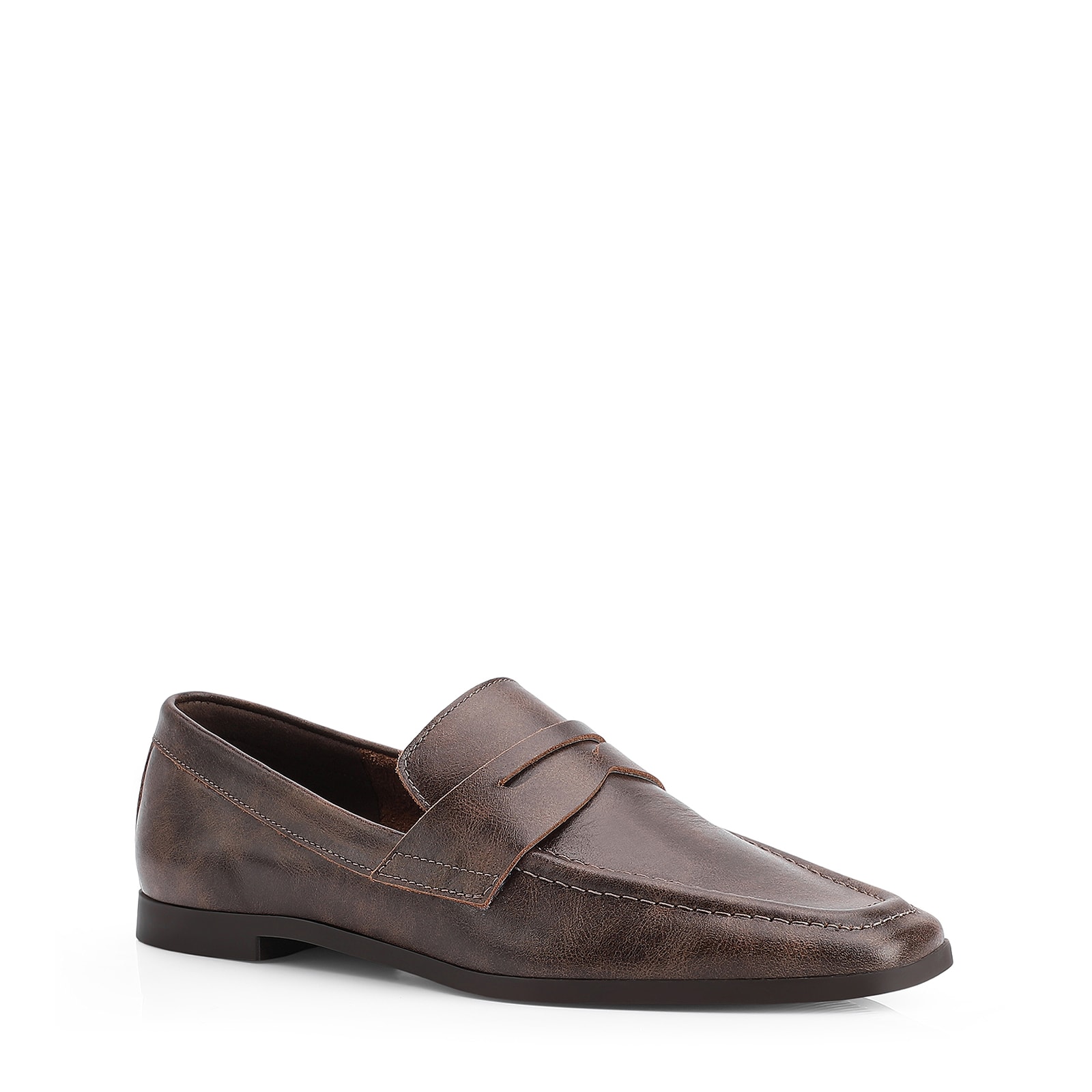 Mocassim Couro Estonado Marrom
