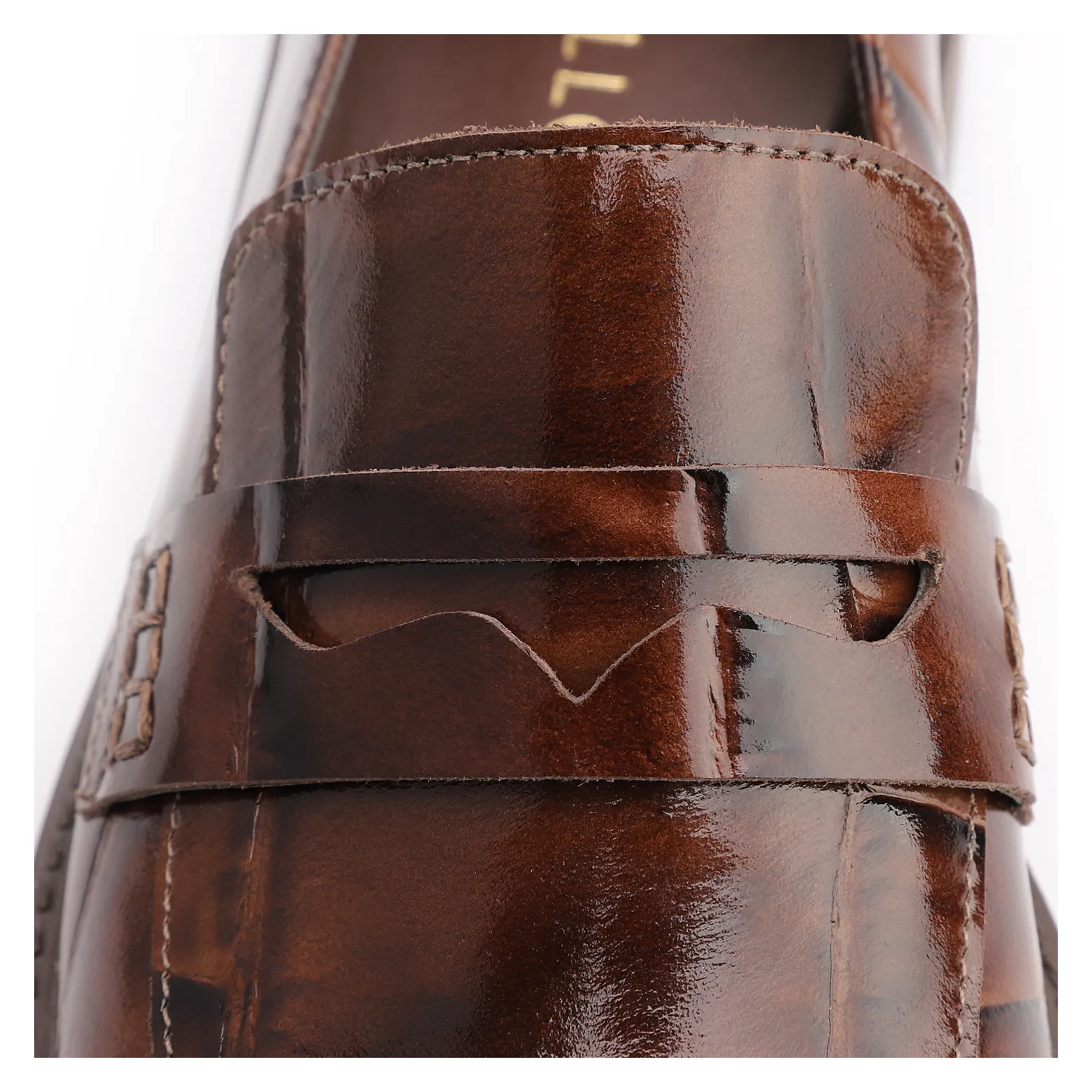 Mocassim Couro Maxi Croco Marrom