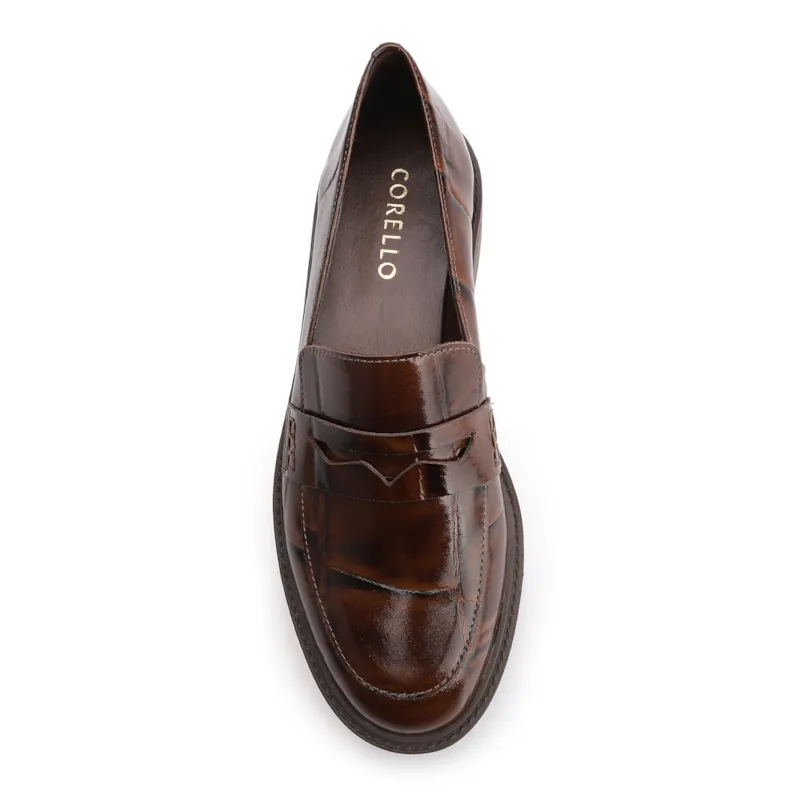 Mocassim Couro Maxi Croco Marrom - foto 6