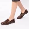 Mocassim Couro Maxi Croco Marrom - imagem 2