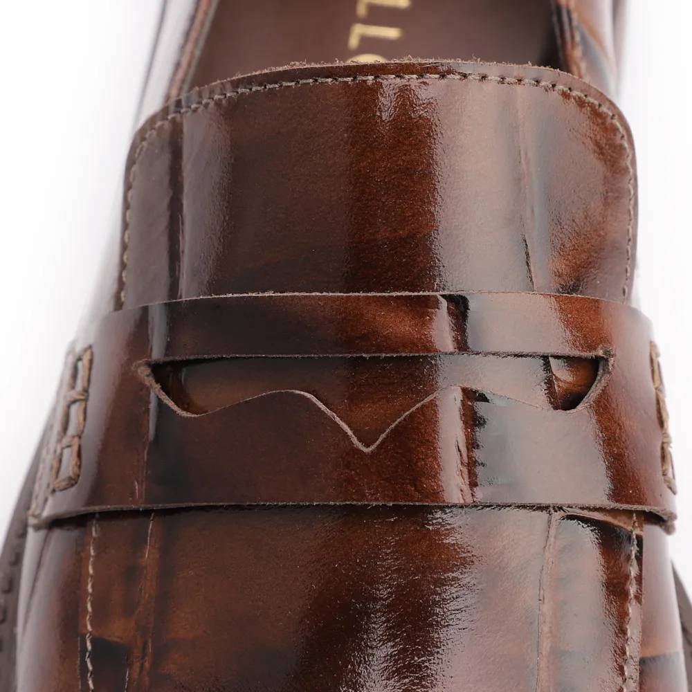 Mocassim Couro Maxi Croco Marrom - imagem 8