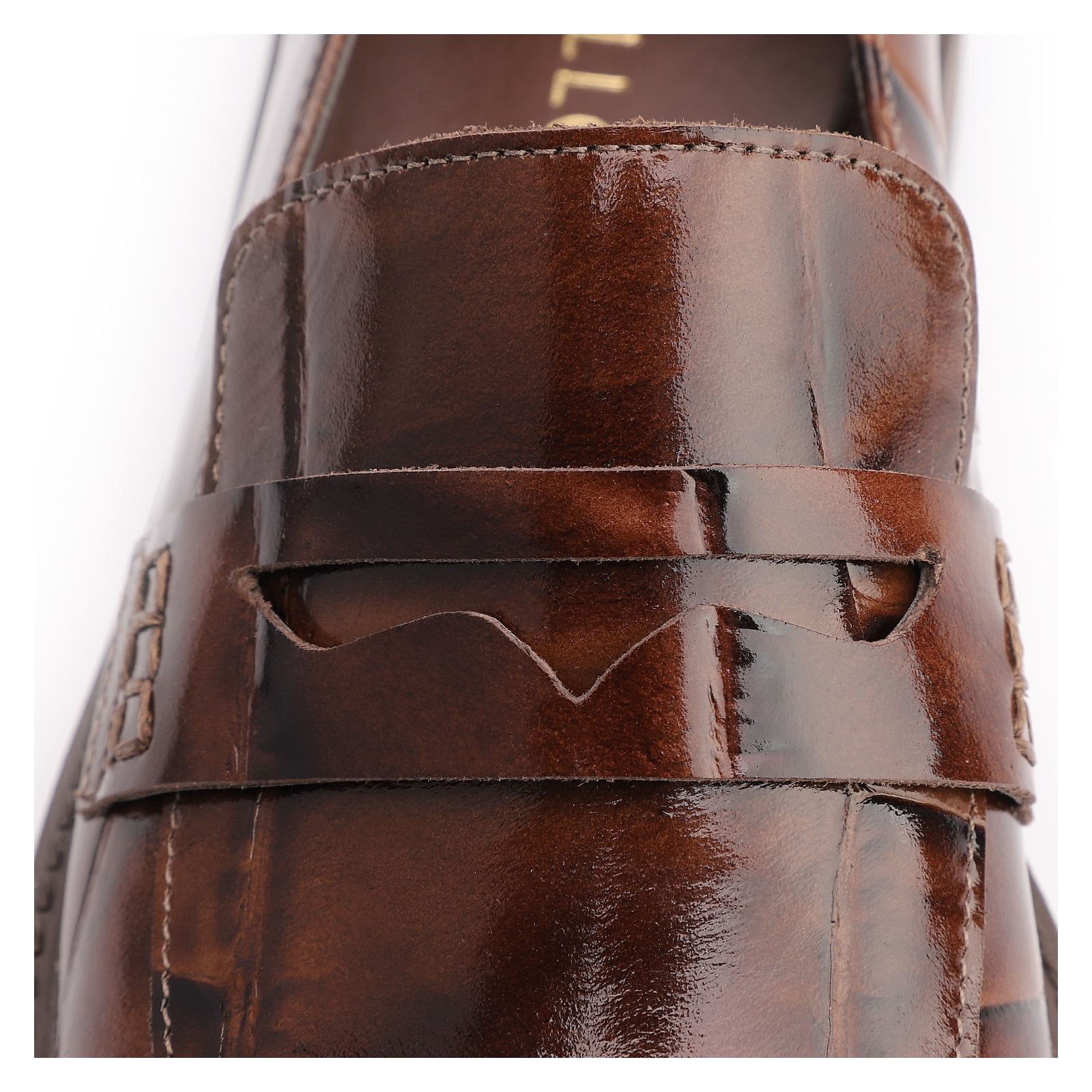 Mocassim Couro Maxi Croco Marrom