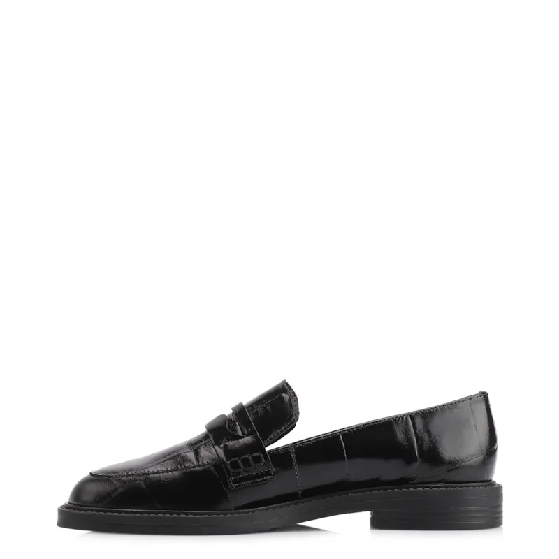 Mocassim Couro Maxi Croco Preto - foto 4