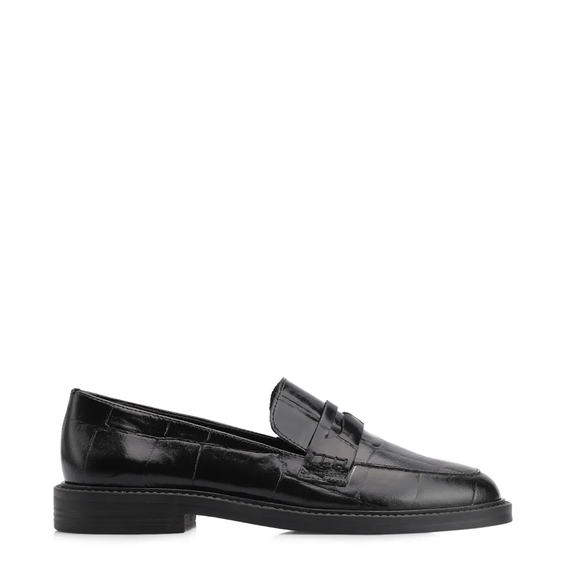 Mocassim Couro Maxi Croco Preto - foto 2
