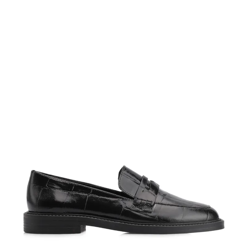 Mocassim Couro Maxi Croco Preto - foto 2