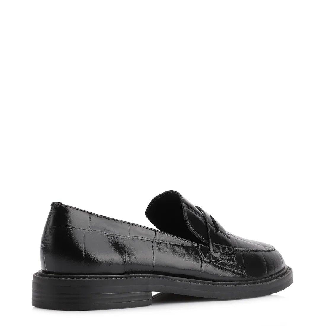 Mocassim Couro Maxi Croco Preto - foto 3