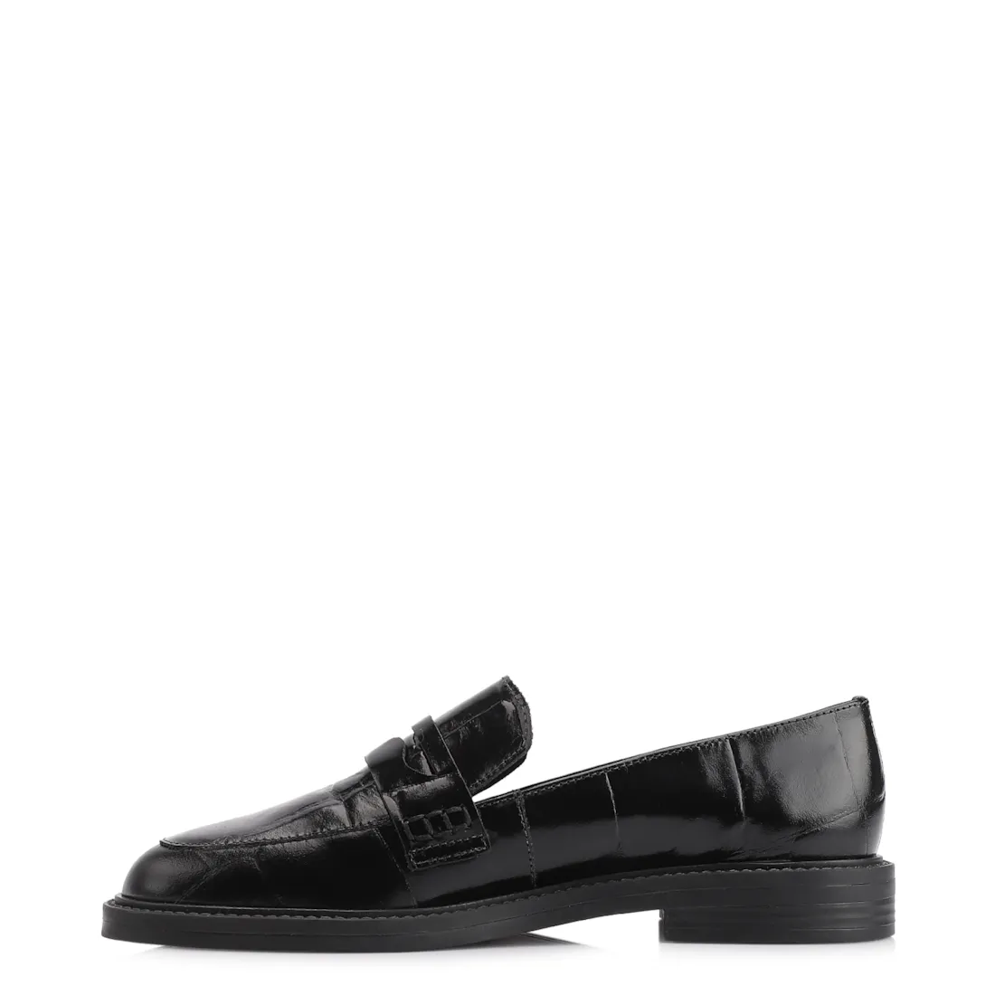 Mocassim Couro Maxi Croco Preto - foto 4
