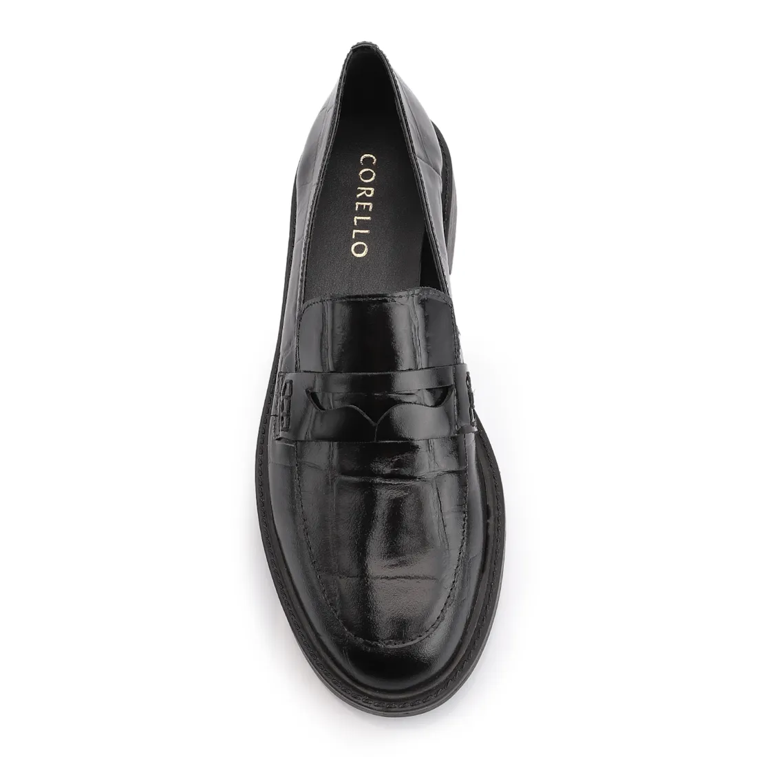 Mocassim Couro Maxi Croco Preto - foto 5