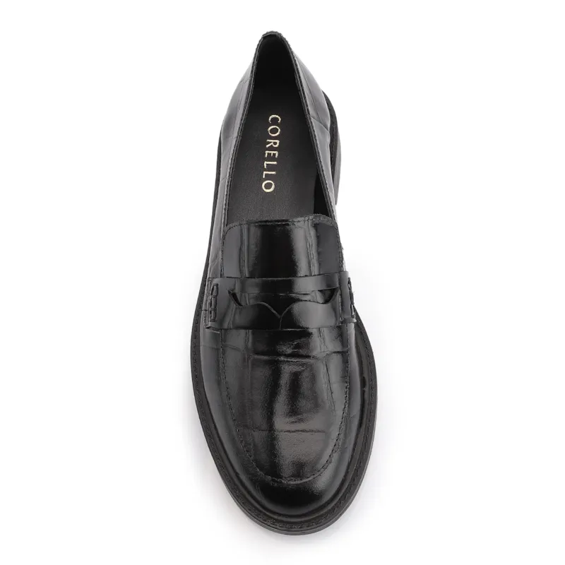 Mocassim Couro Maxi Croco Preto - foto 5