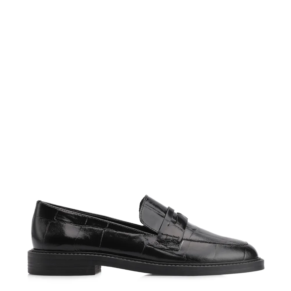 Mocassim Couro Maxi Croco Preto - imagem 2
