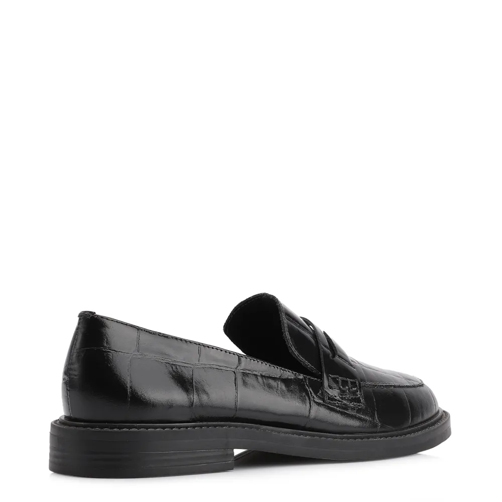 Mocassim Couro Maxi Croco Preto - imagem 3