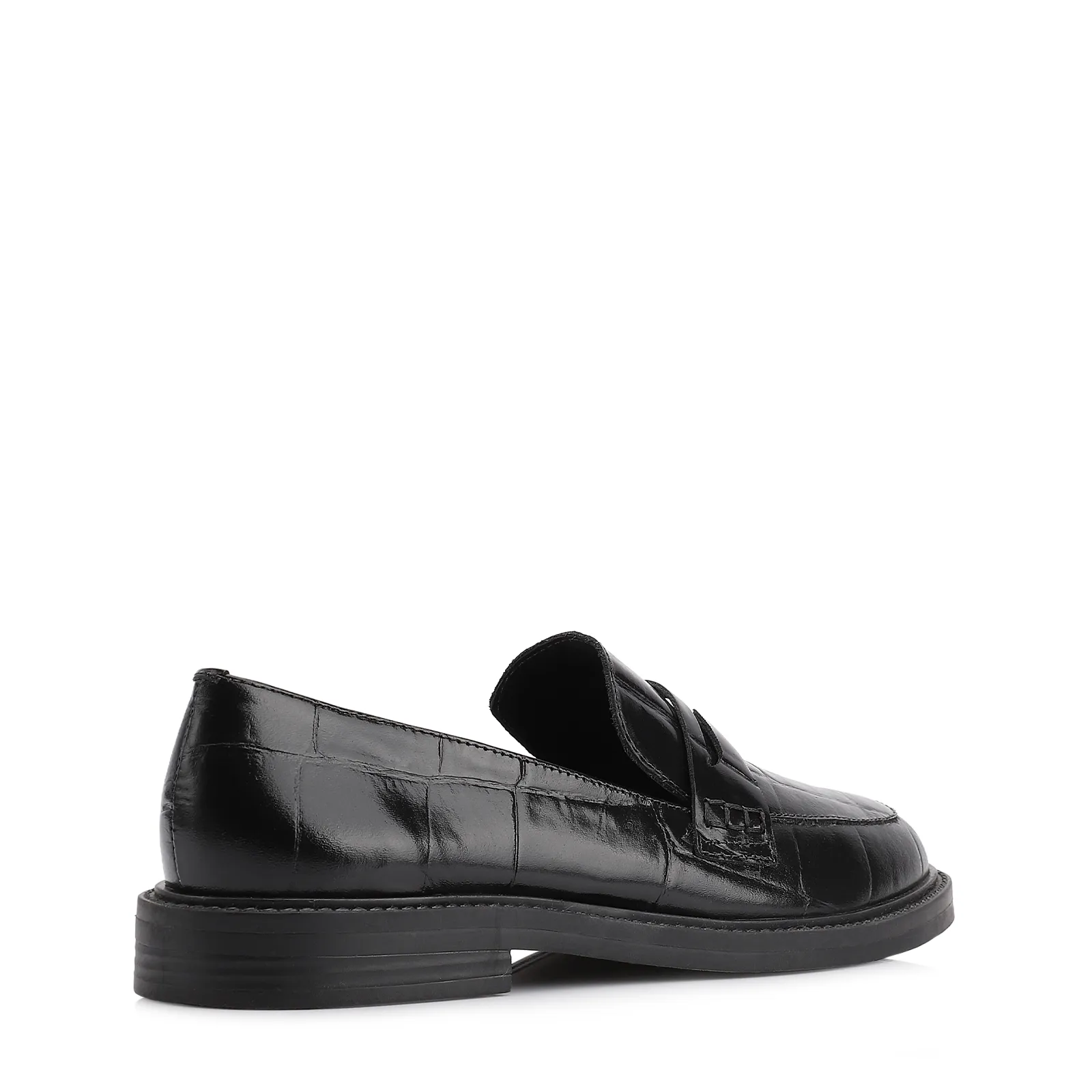 Mocassim Couro Maxi Croco Preto
