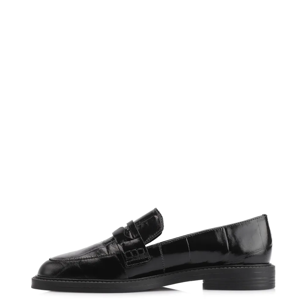 Mocassim Couro Maxi Croco Preto - imagem 4