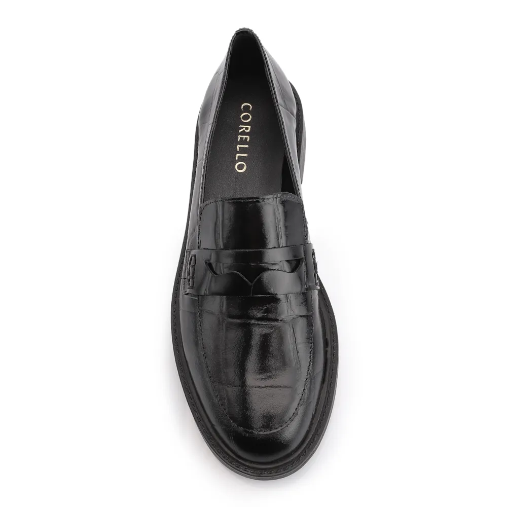 Mocassim Couro Maxi Croco Preto - imagem 5