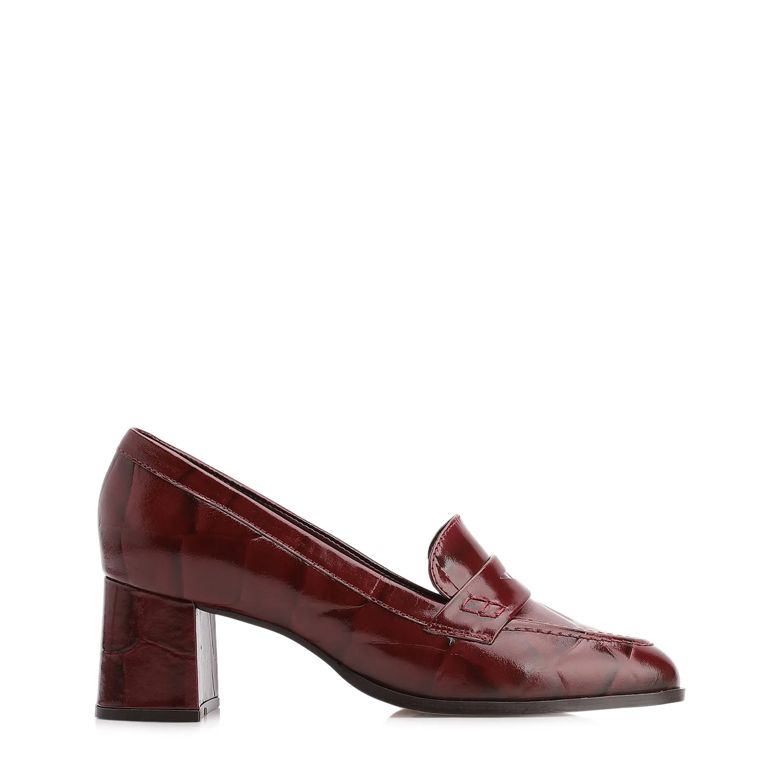 Mocassim Couro Maxi Croco Vinho