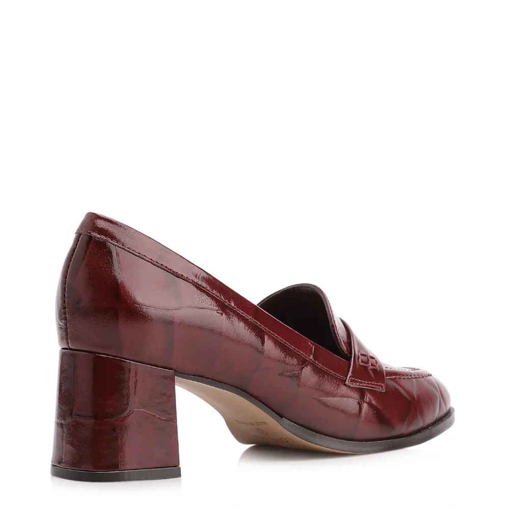 Mocassim Couro Maxi Croco Vinho - imagem 3