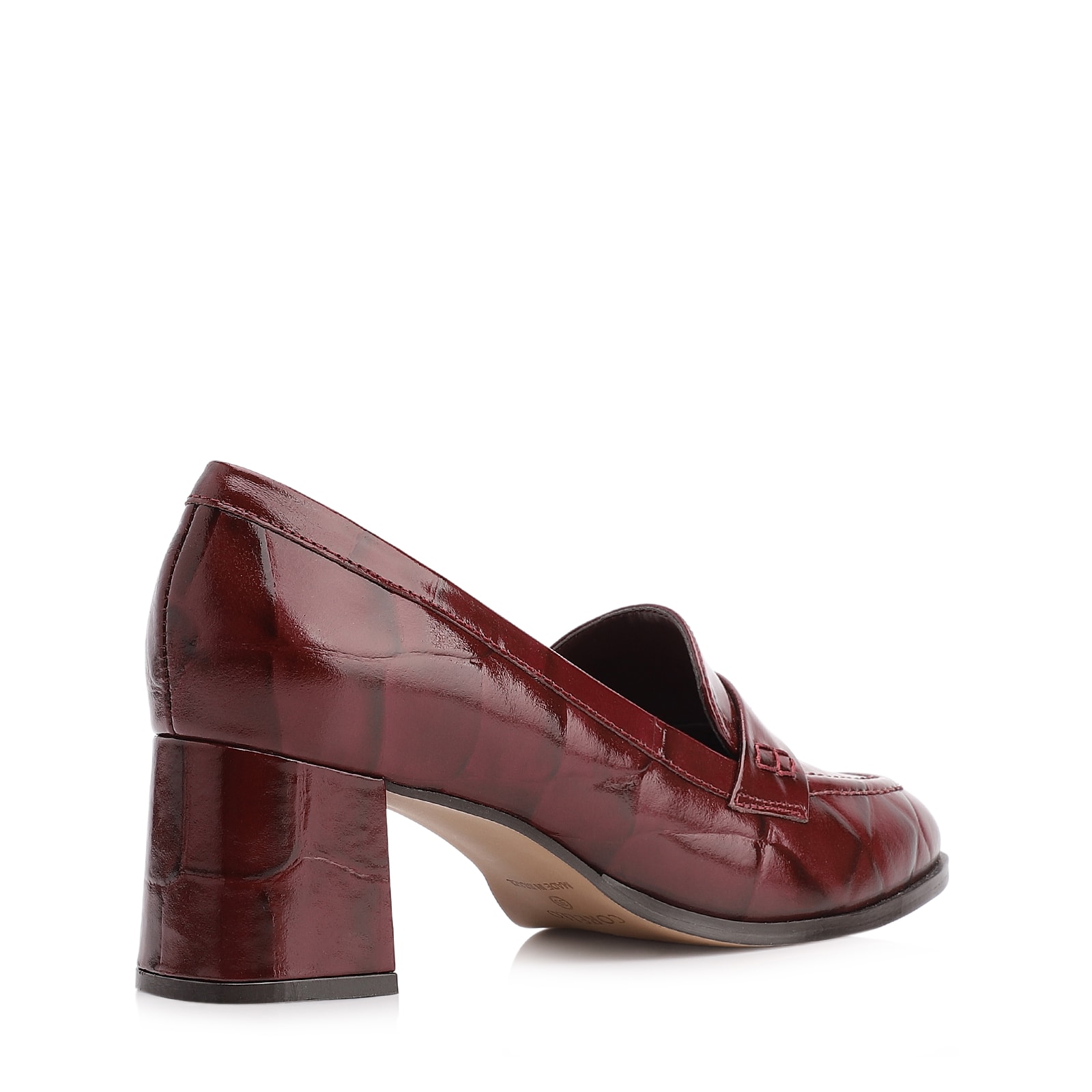 Mocassim Couro Maxi Croco Vinho
