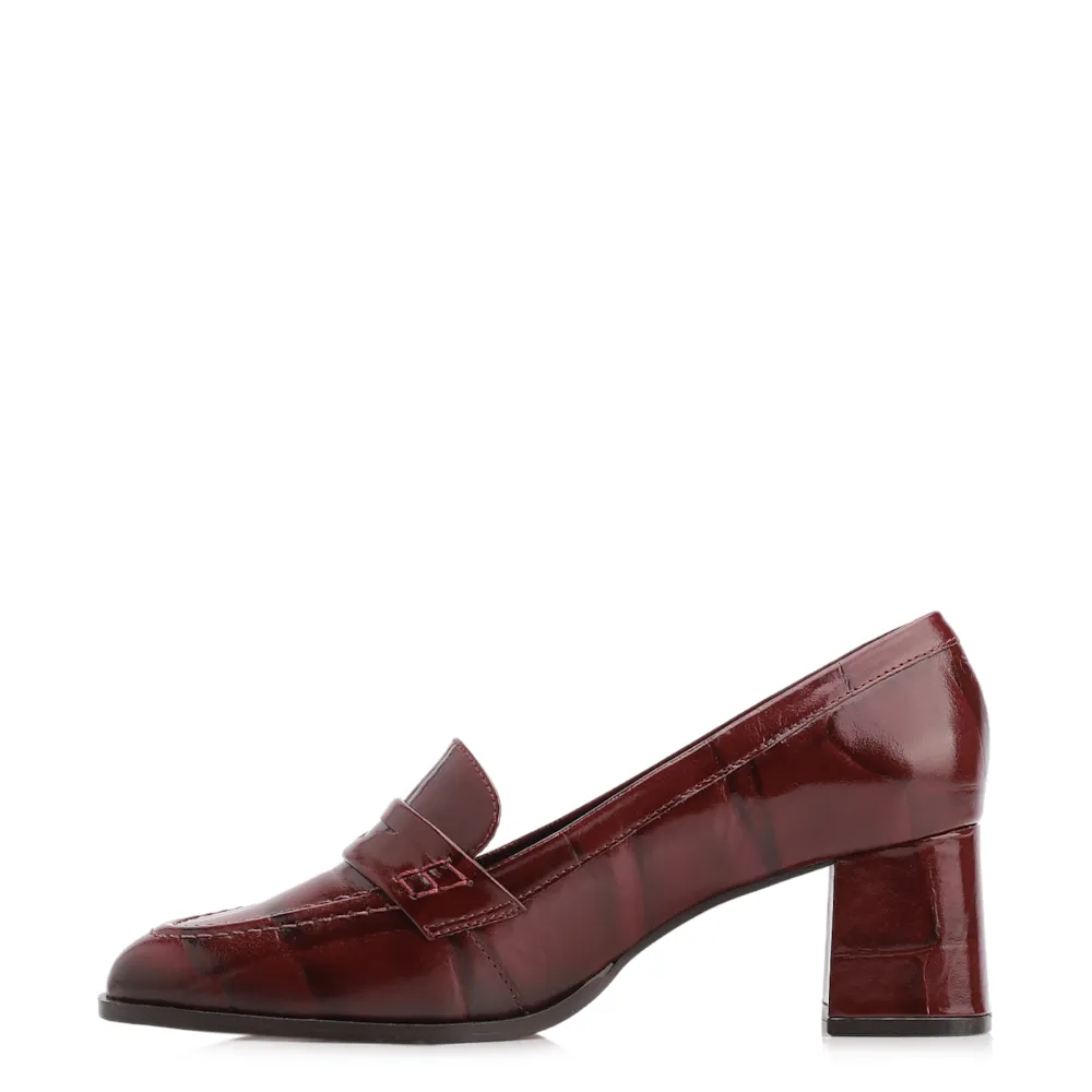 Mocassim Couro Maxi Croco Vinho - imagem 4