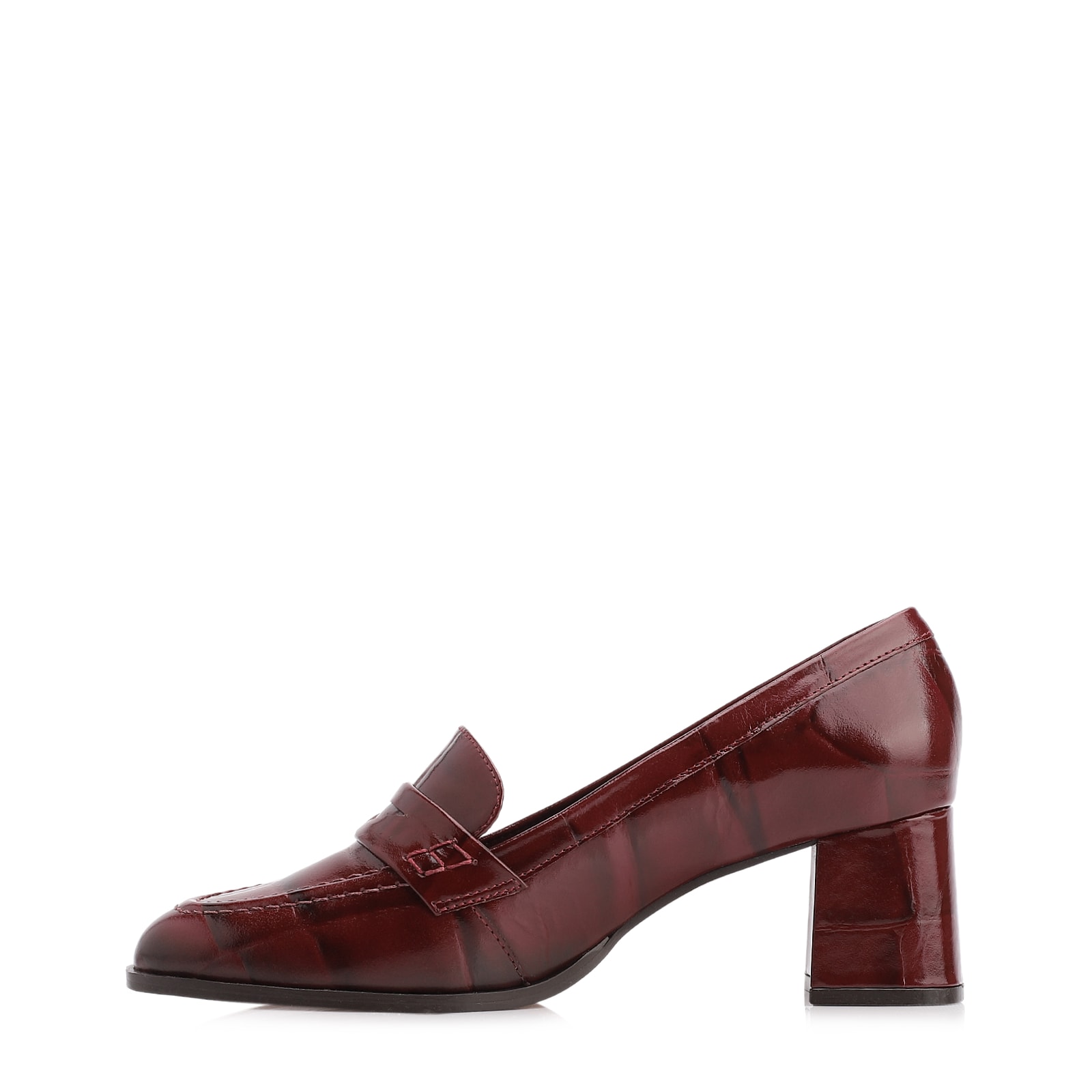 Mocassim Couro Maxi Croco Vinho