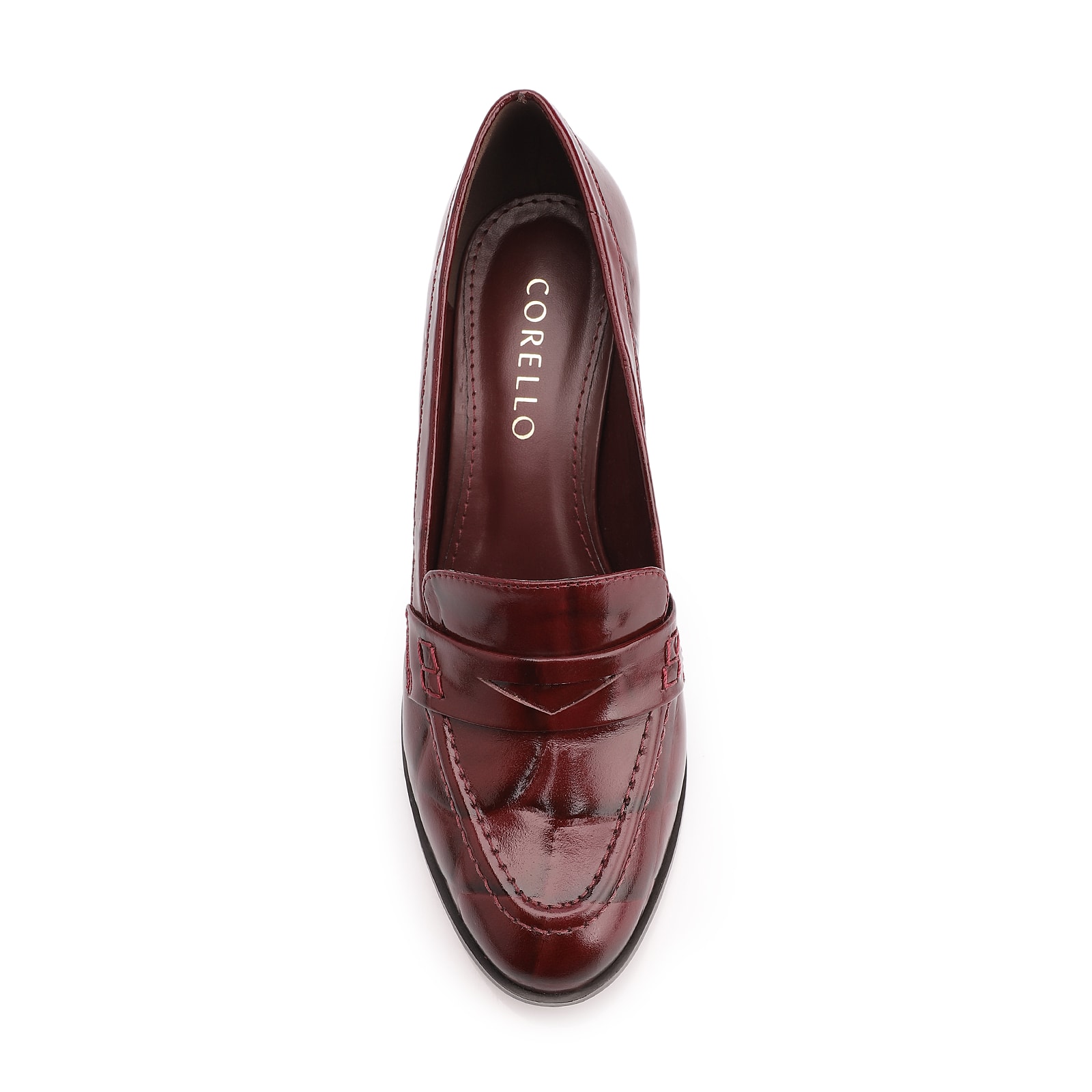 Mocassim Couro Maxi Croco Vinho