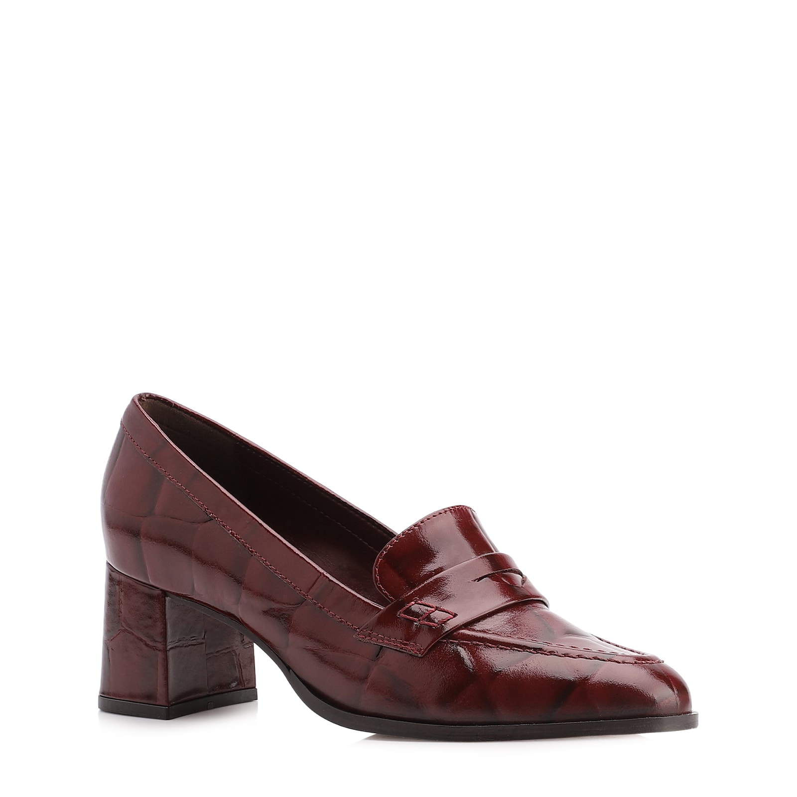 Mocassim Couro Maxi Croco Vinho