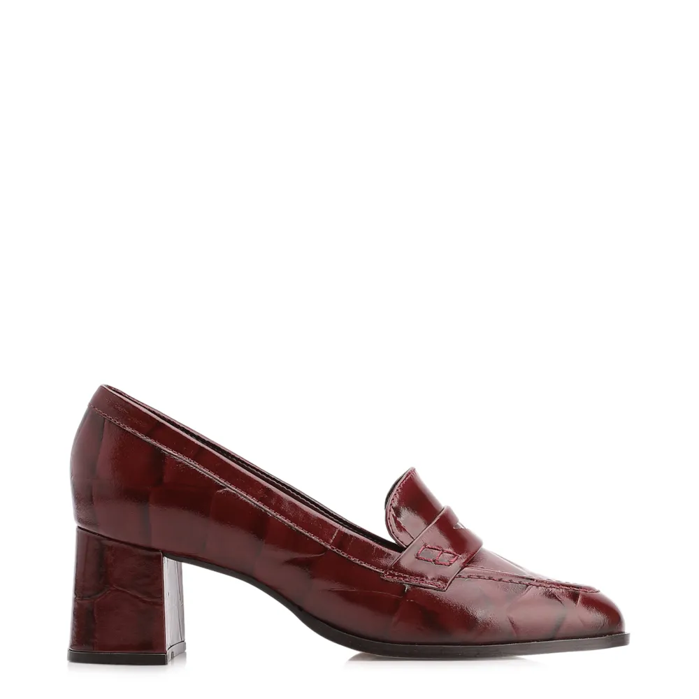 Mocassim Couro Maxi Croco Vinho - imagem 2