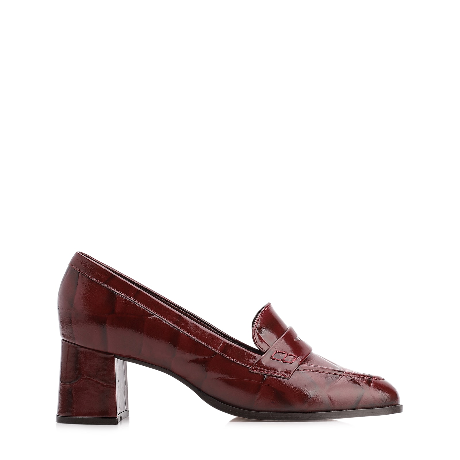 Mocassim Couro Maxi Croco Vinho