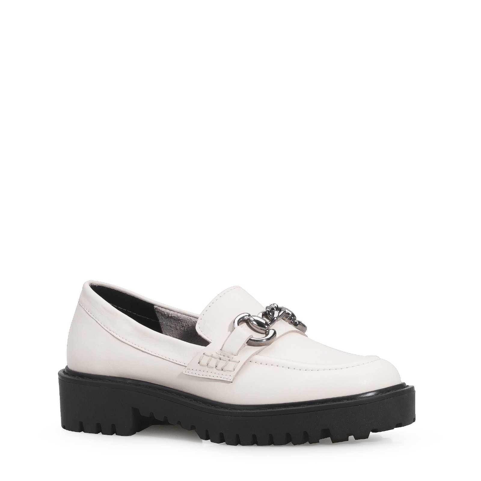 Mocassim Couro Off White