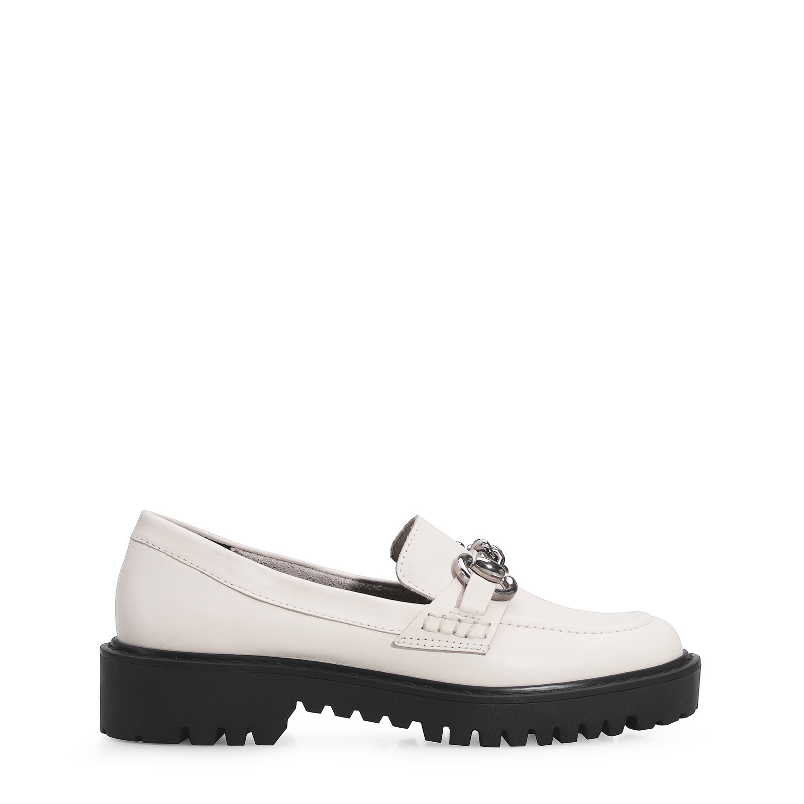 Mocassim Couro Off White