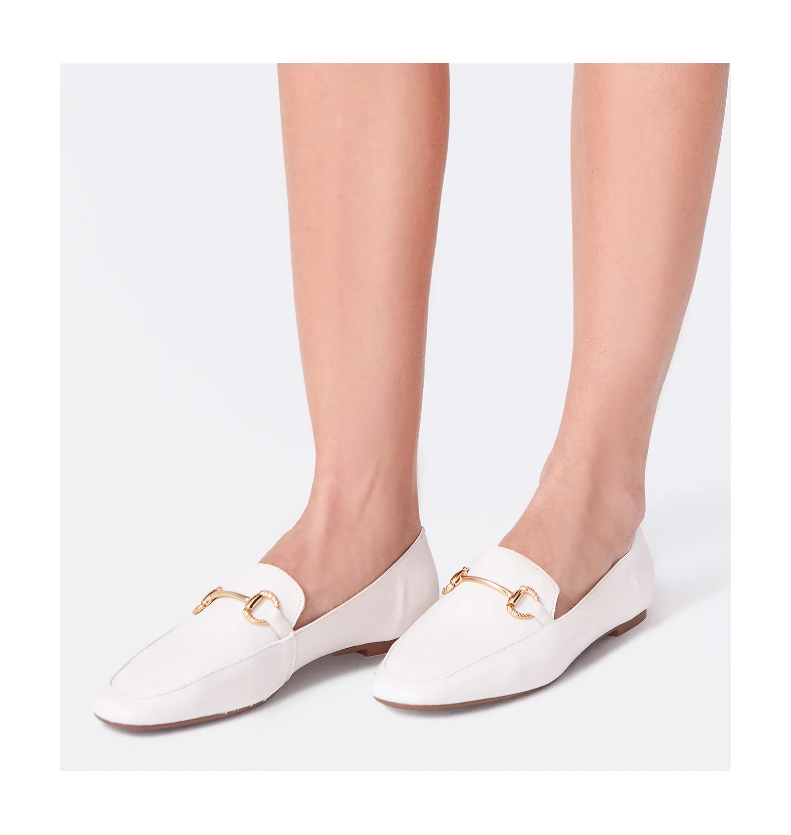 Mocassim Couro Off White