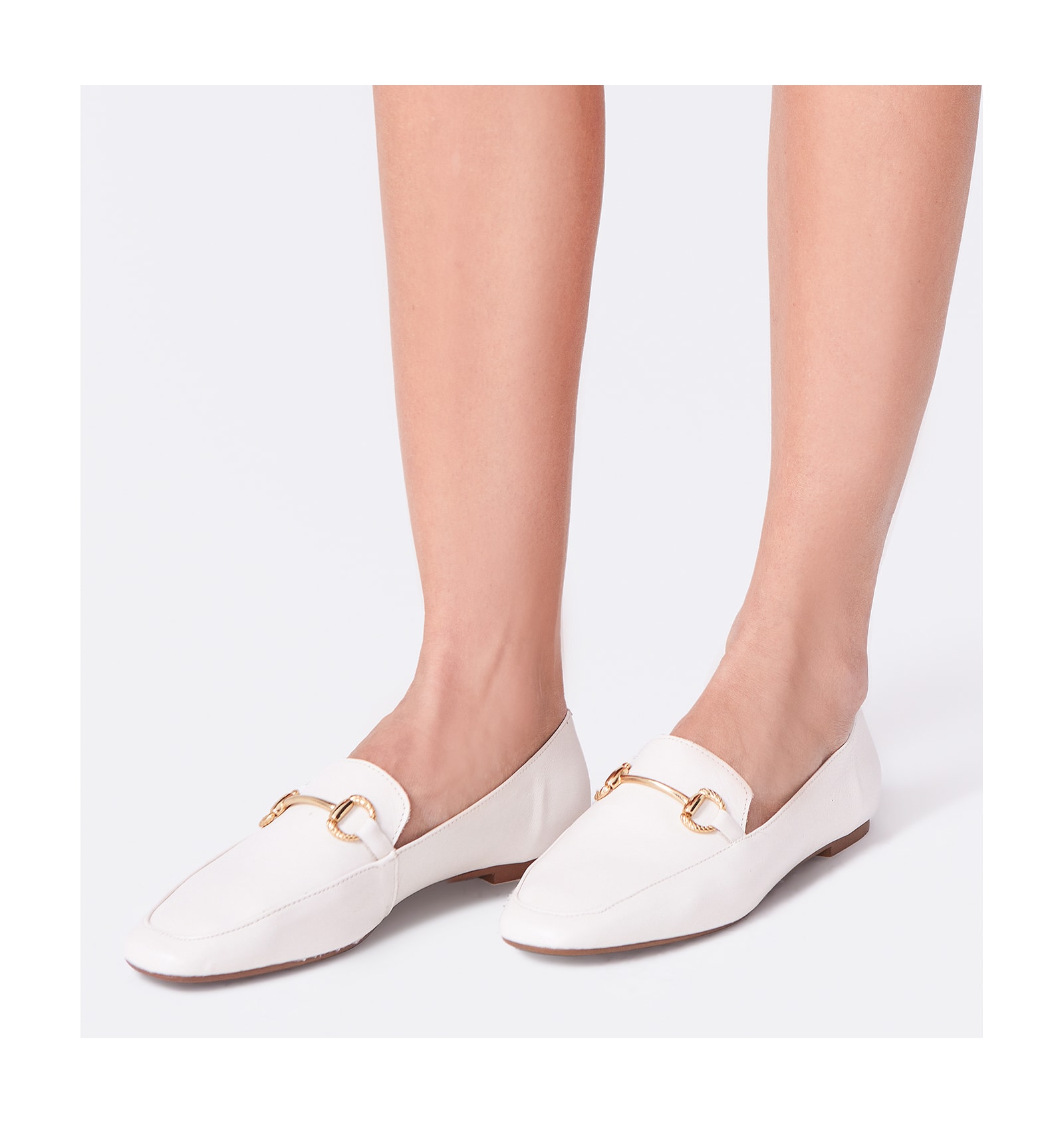 Mocassim Couro Off White