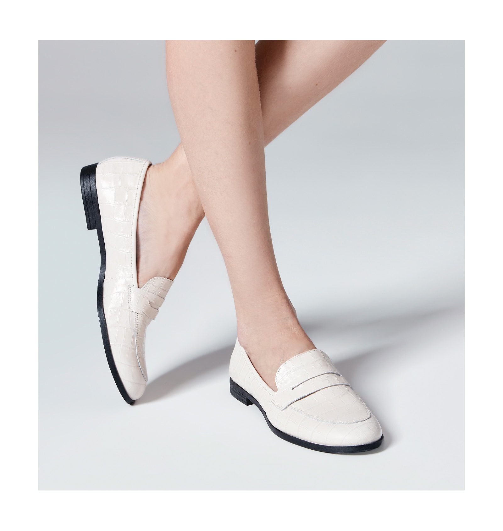 Mocassim Couro Off White