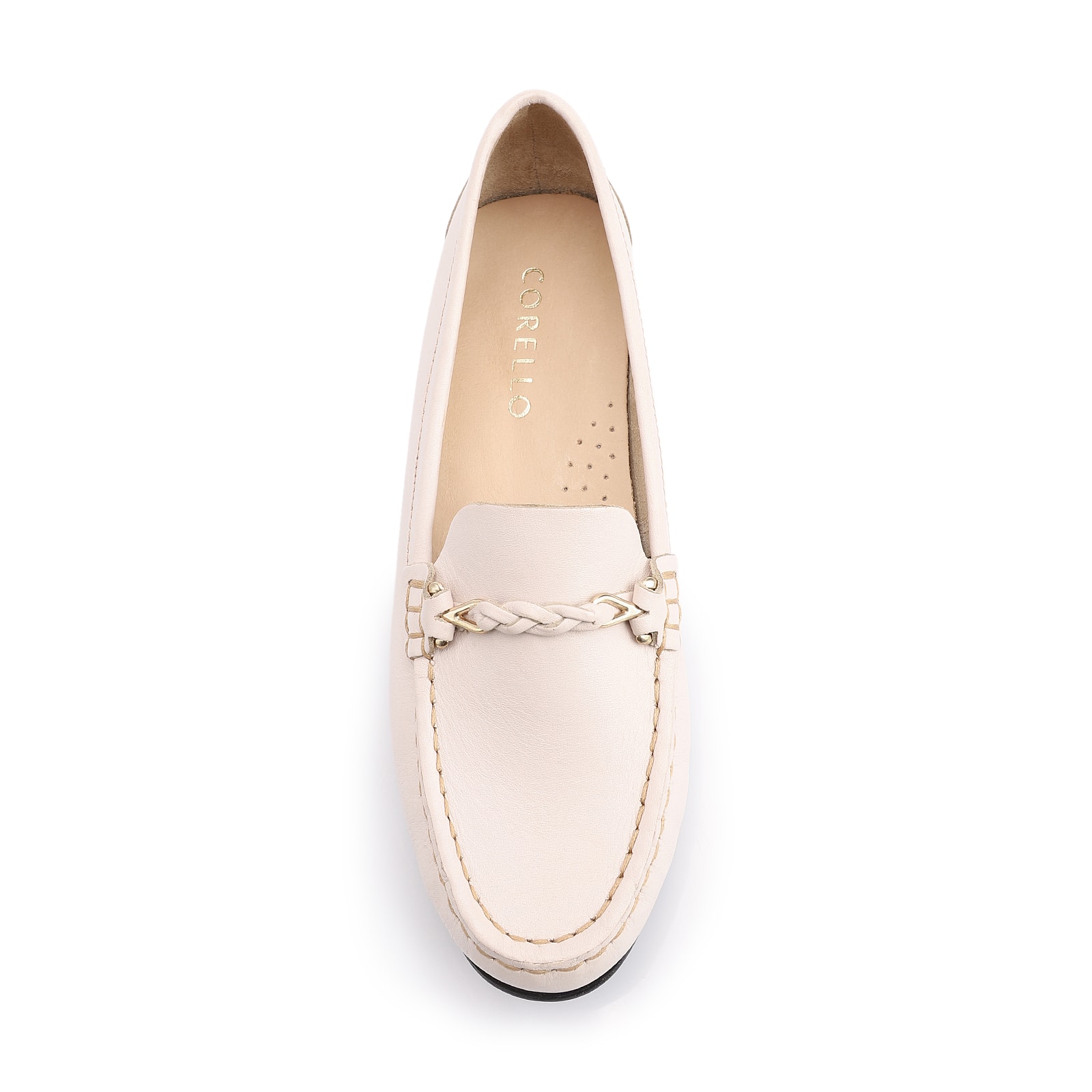Mocassim Couro Off White
