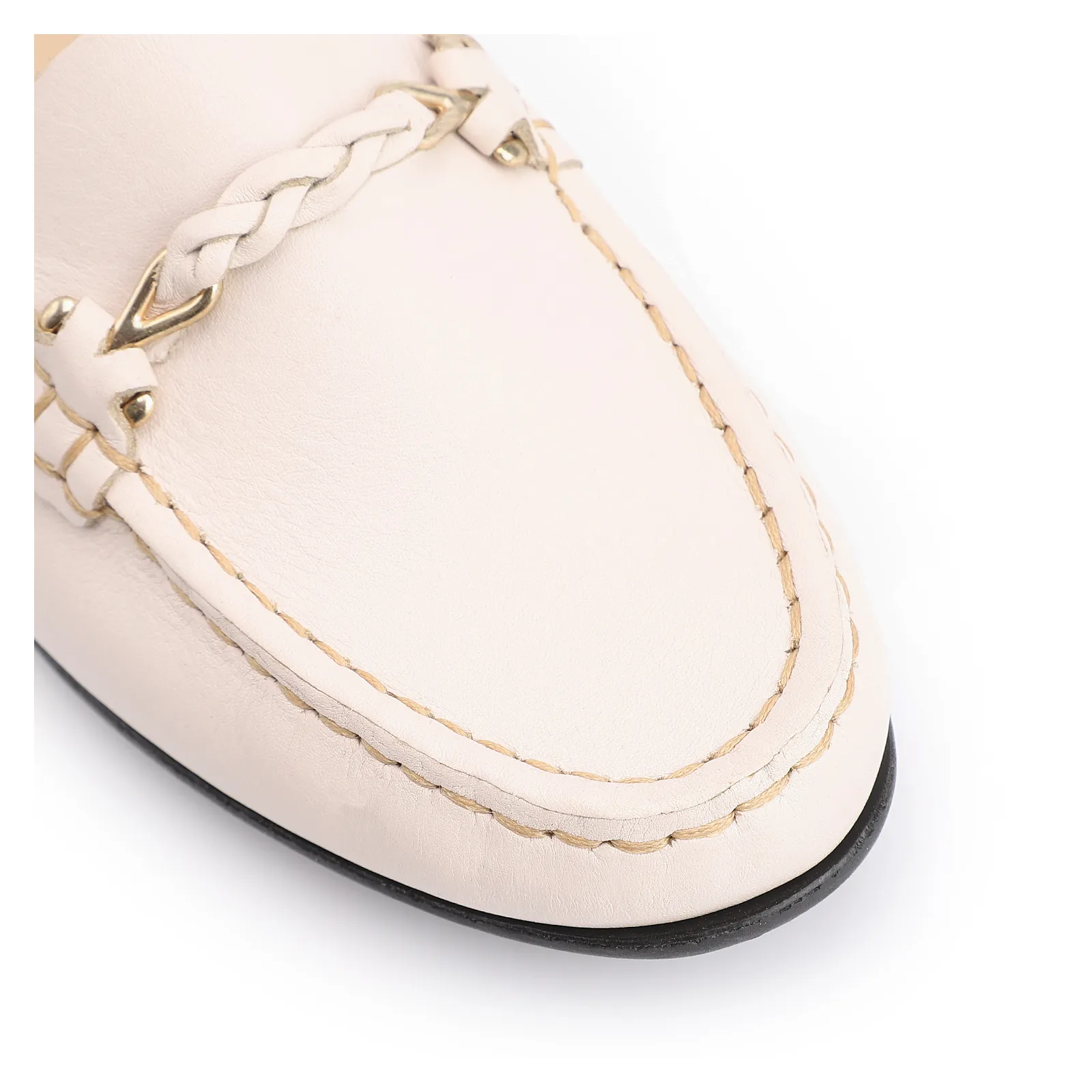 Mocassim Couro Off White