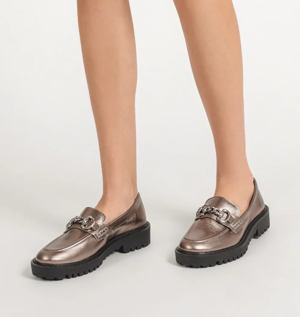 Mocassim Couro Prata - imagem 2