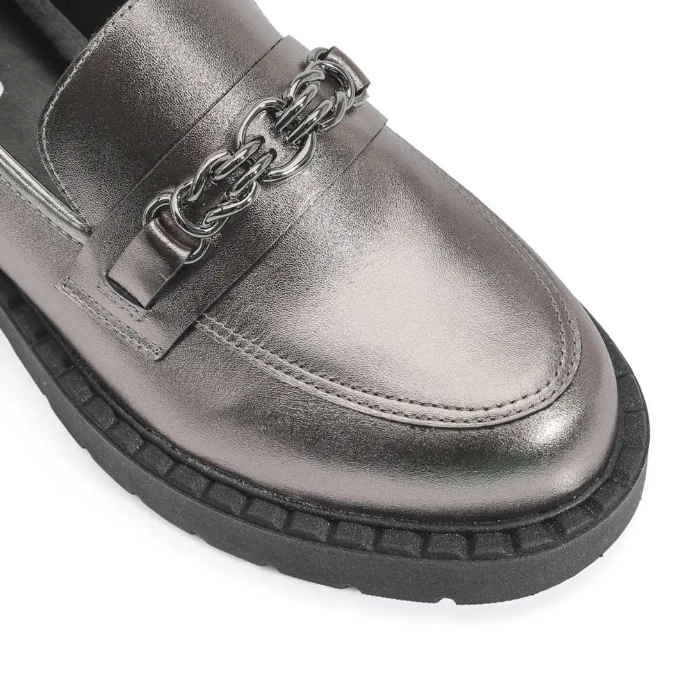 Mocassim Couro Prata - imagem 6