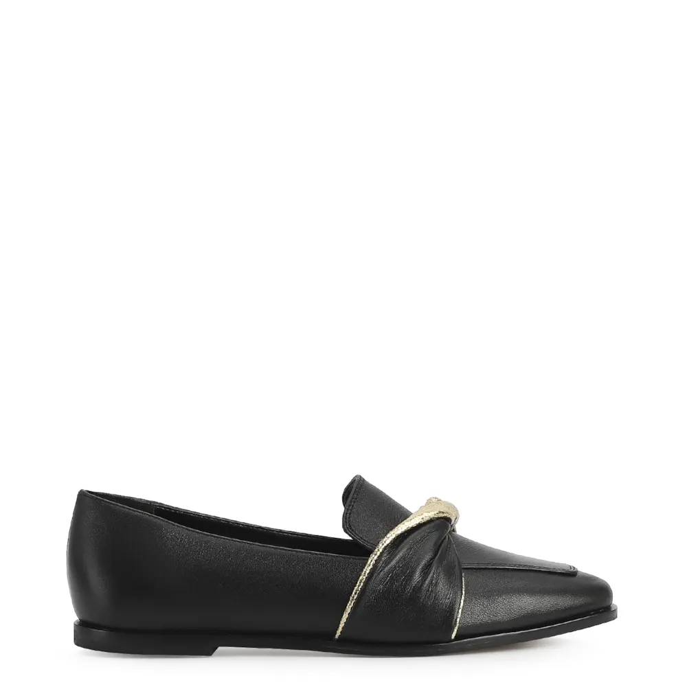 Mocassim Couro Preto/Dourado - imagem 3