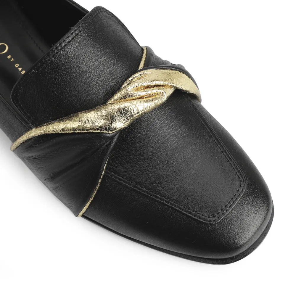 Mocassim Couro Preto/Dourado - imagem 7