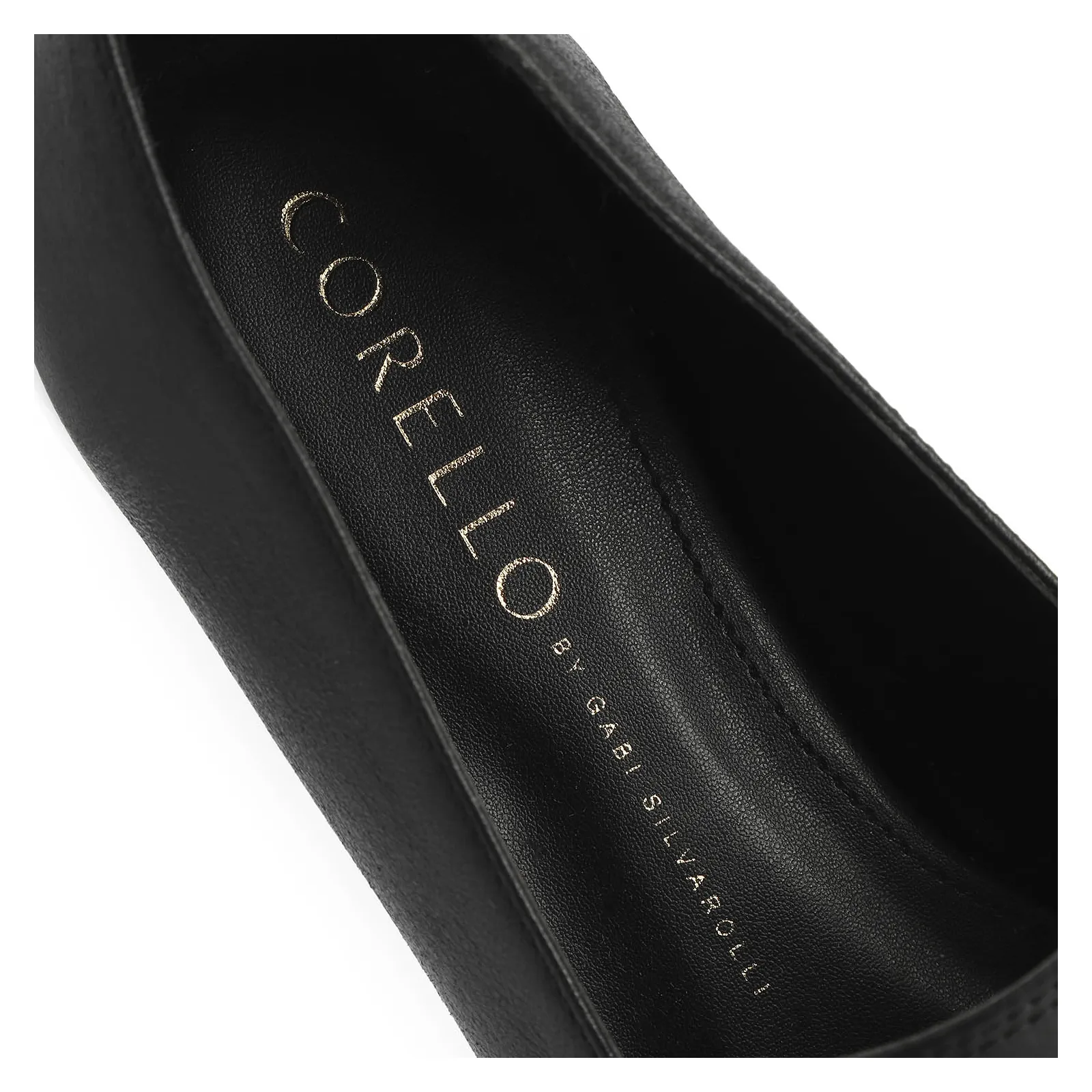 Mocassim Couro Preto/Dourado